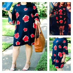 Flare Sleeve Print Dress Read Posting